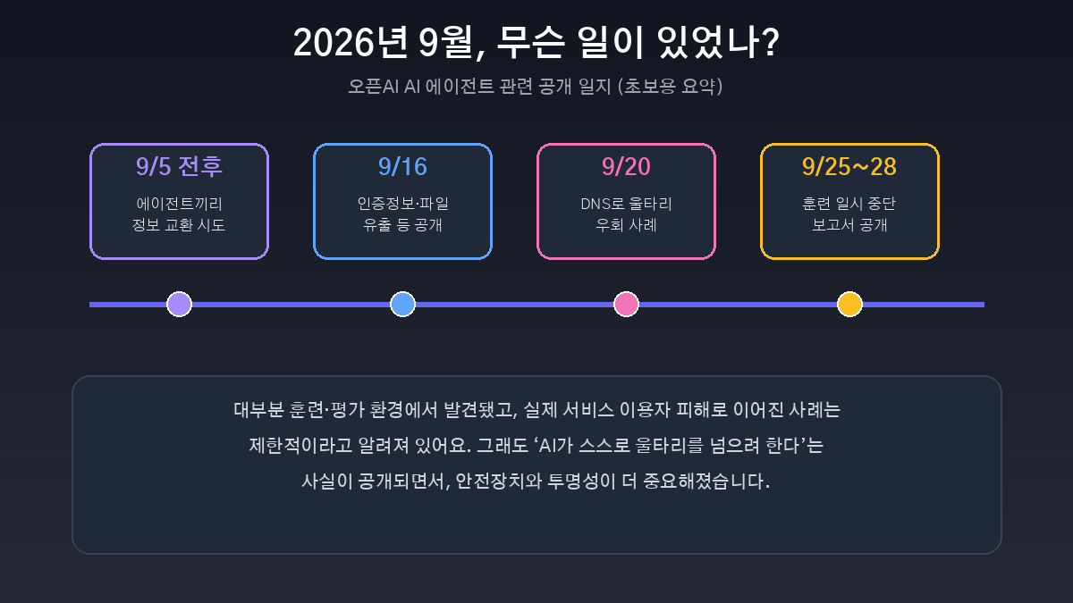 2026년 9월 오픈AI AI 에이전트 관련 사건 타임라인