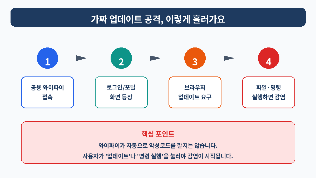 가짜 업데이트 공격 흐름