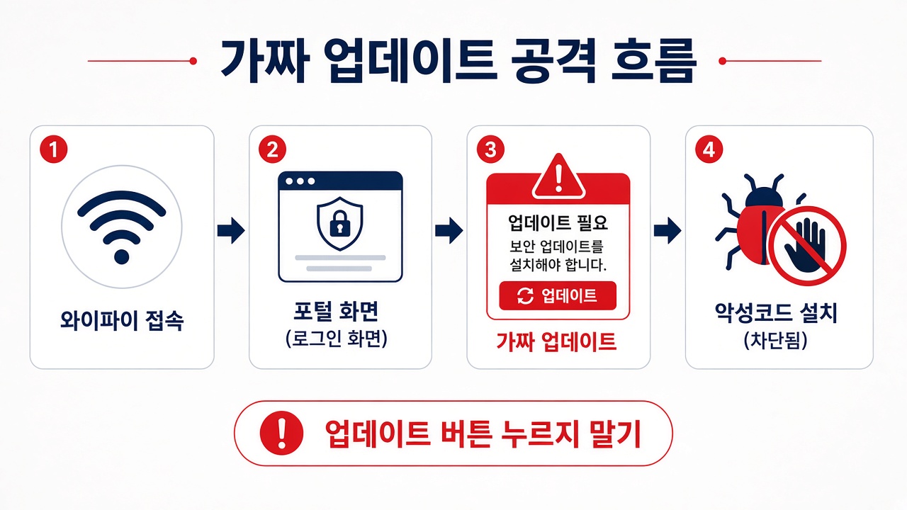 가짜 업데이트 공격 흐름
