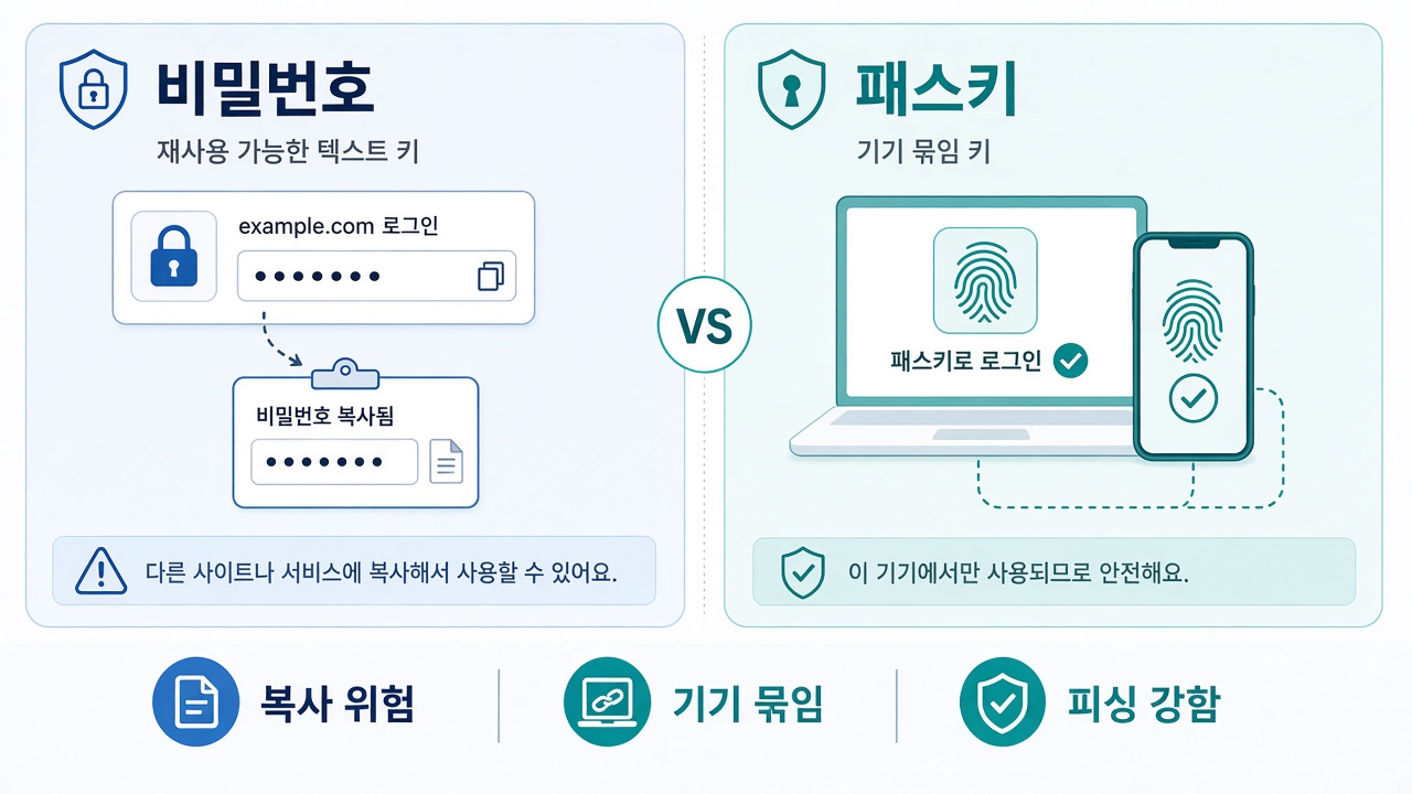 비밀번호 vs 패스키 비교
