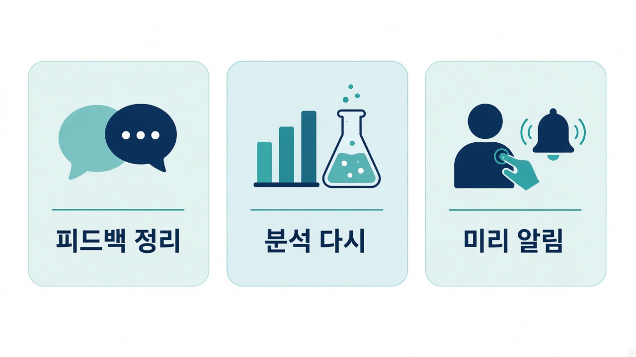 도츠 일상 활용 — 피드백·분석·알림