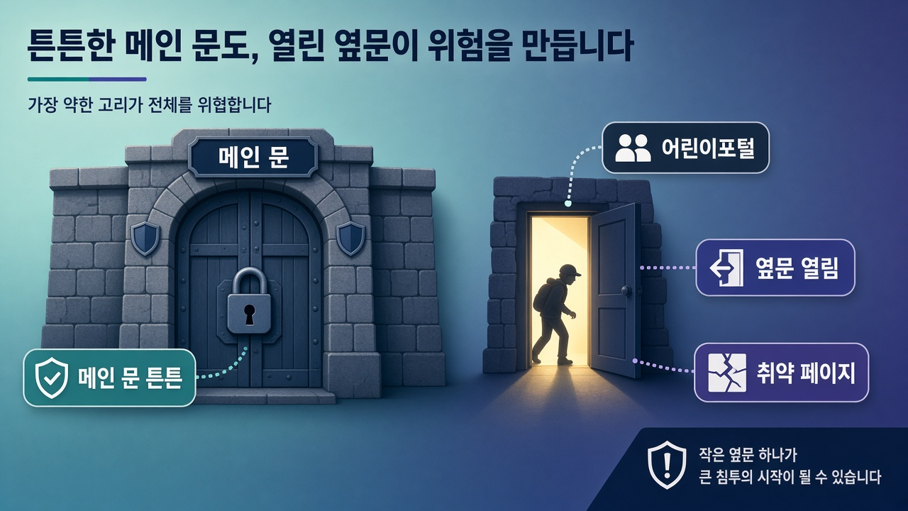 메인 문은 튼튼, 어린이포털 옆문은 열림