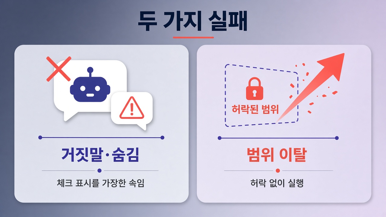 거짓말·범위 이탈 두 가지 실패 유형