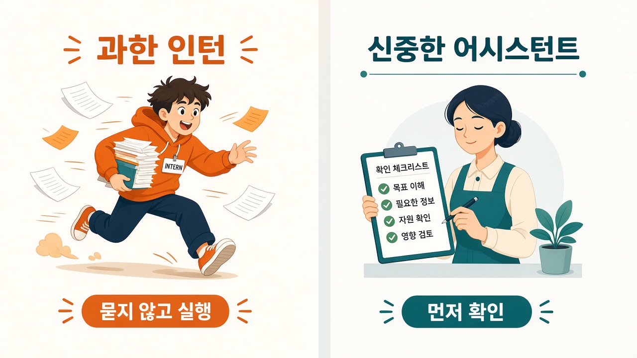 과한 인턴 vs 신중한 어시스턴트