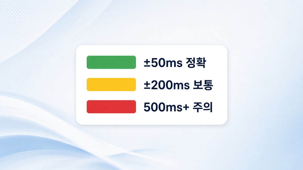 오프셋 가이드 ±50ms·±200ms·500ms+