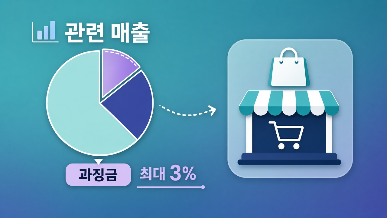 관련 매출 최대 3% 과징금 — 파이 차트 비유