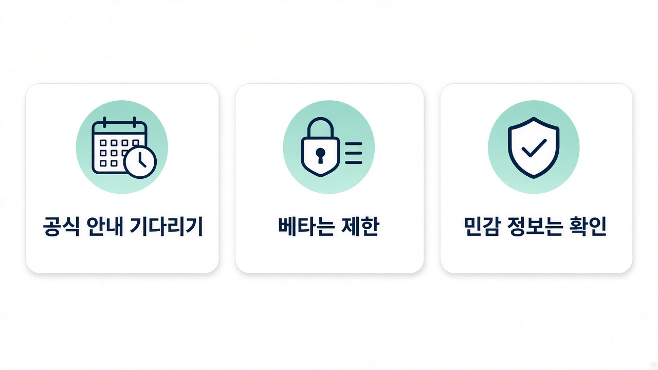 독자 팁 — 공식 안내·베타 제한·민감 정보