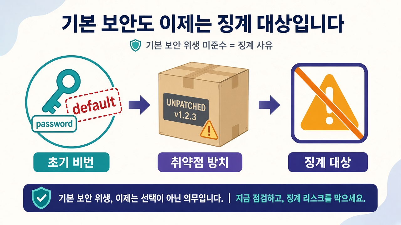 초기 비번·취약점 방치 — 징계 대상