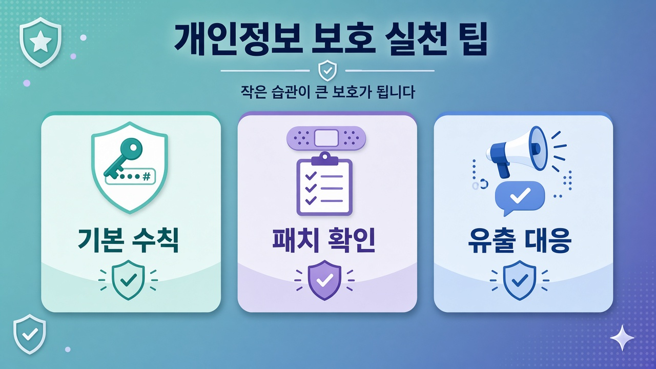 독자 팁 — 기본 수칙·패치·유출 대응
