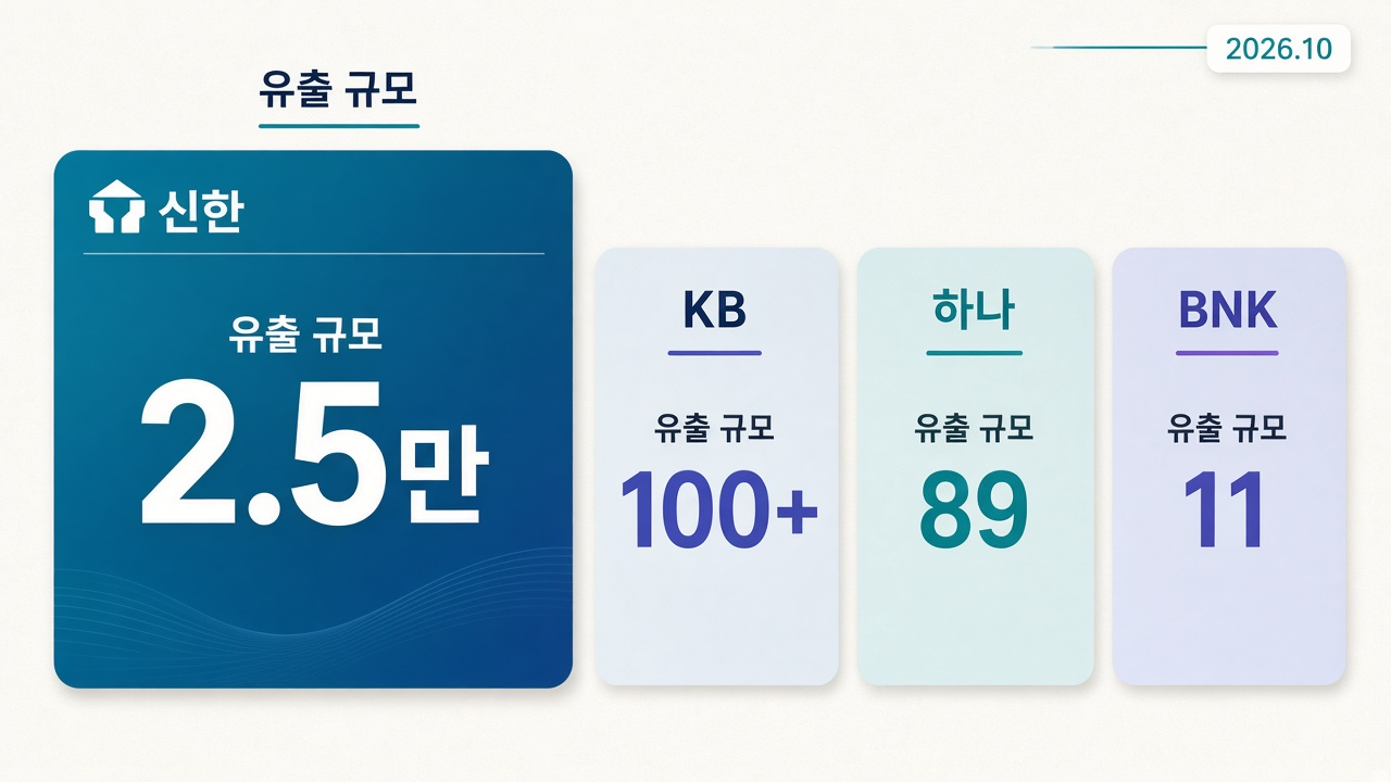 신한 2.5만 · KB·하나·BNK 소수 유출 규모