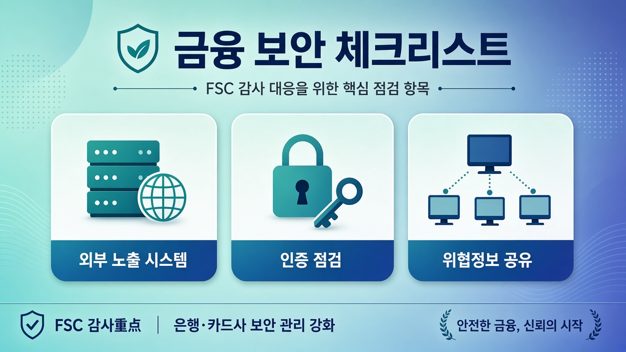 금융위 점검 — 외부노출·인증·위협정보 공유