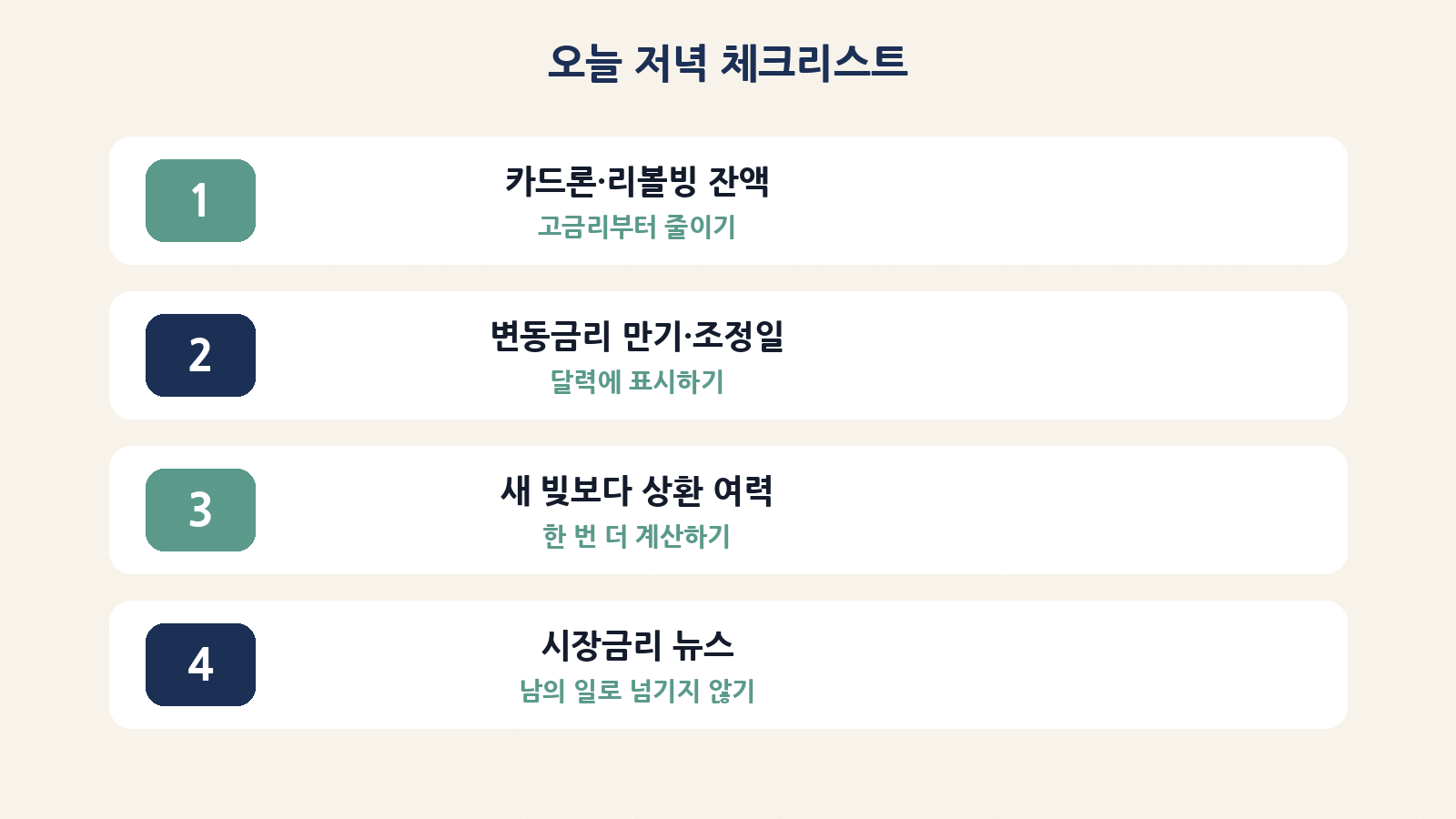 오늘 저녁 가계 금리 체크리스트 네 가지