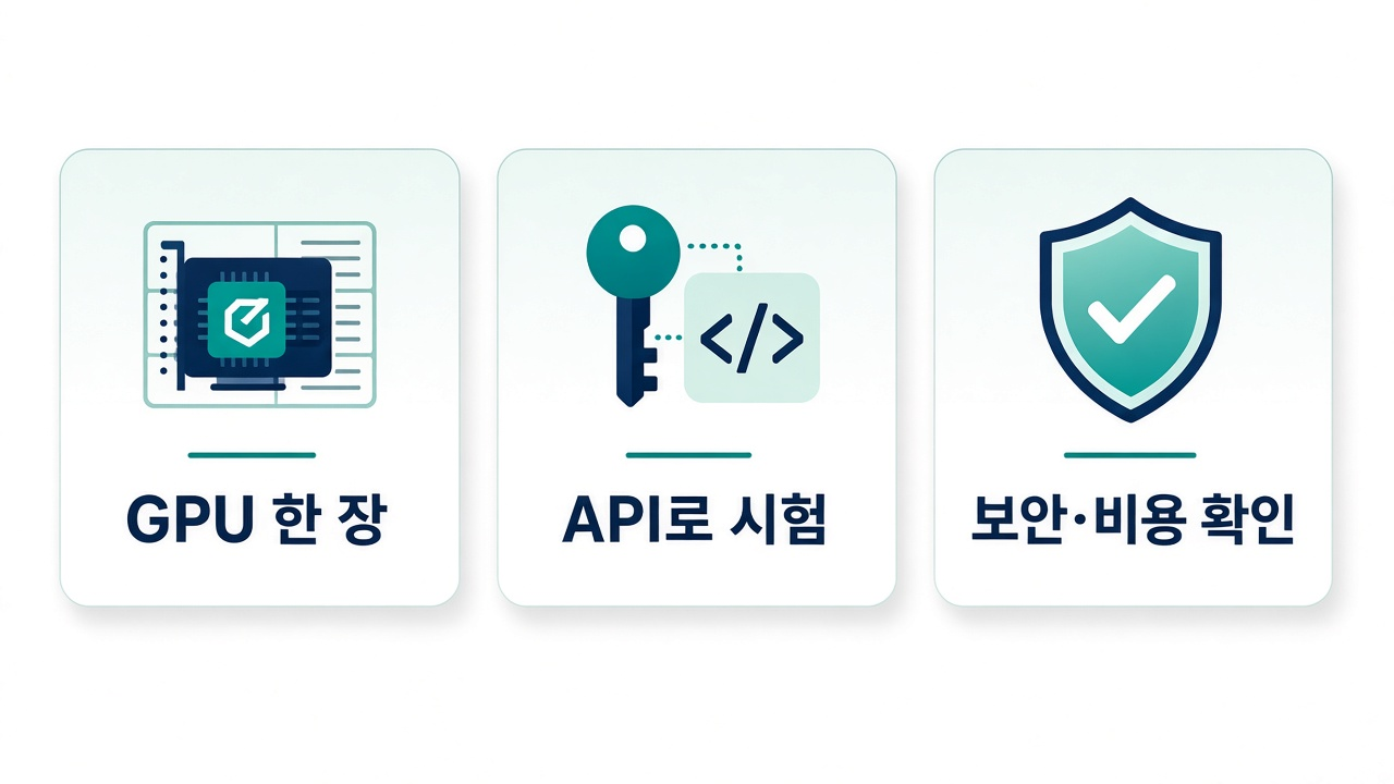 독자 팁 — GPU 한 장·API 시험·보안·비용